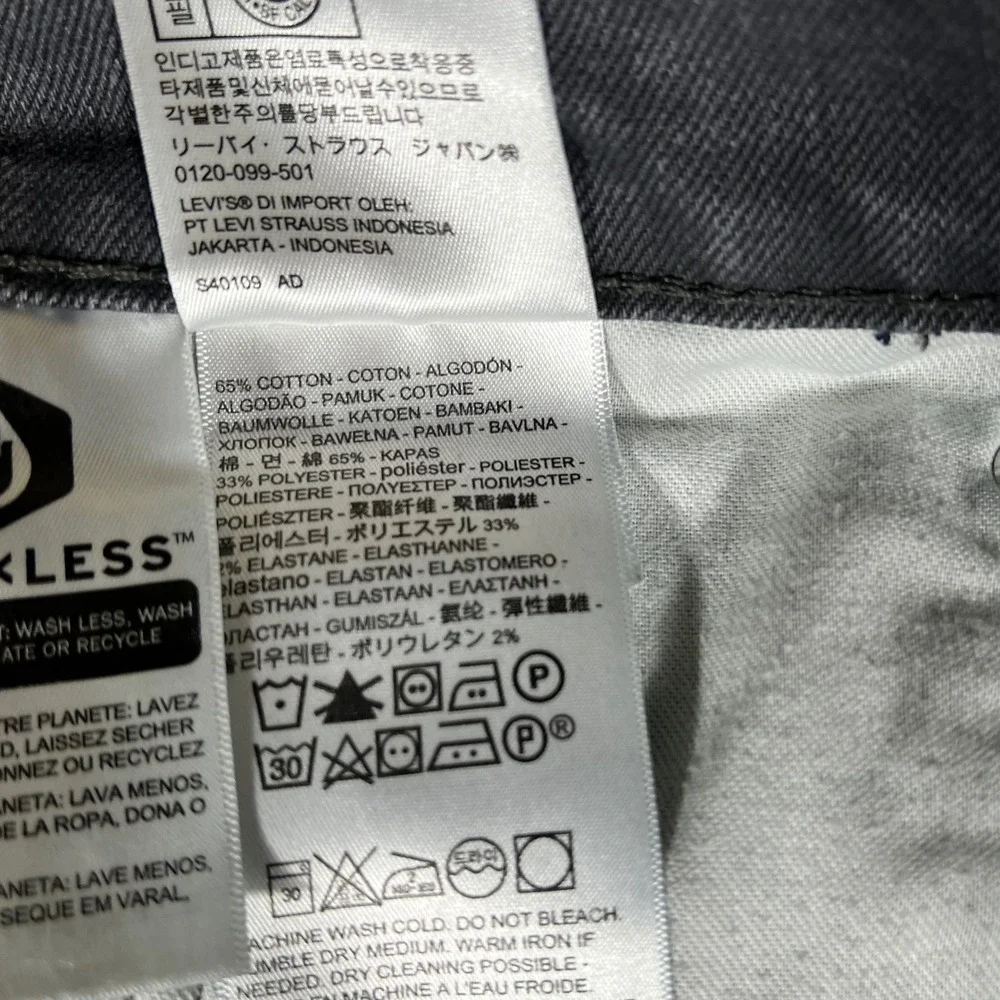 Levis 541 Athletic Taper Gray Jeans Mens 40x28 WaterLess Stretch Denim